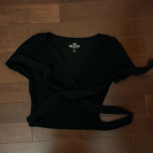 Hollister black wrapped top size xs